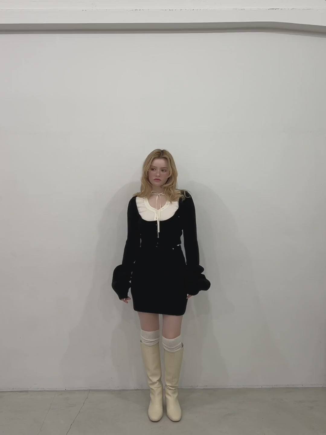 andmary Rebecca ribbon knit topsトップス