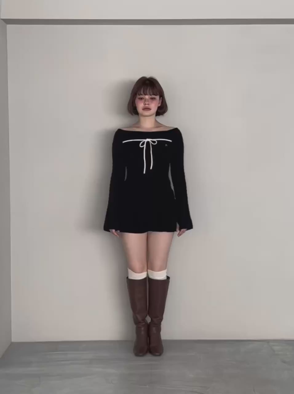 トップス andmary Milky frill mini dress black andmary Milky frill mini dress black