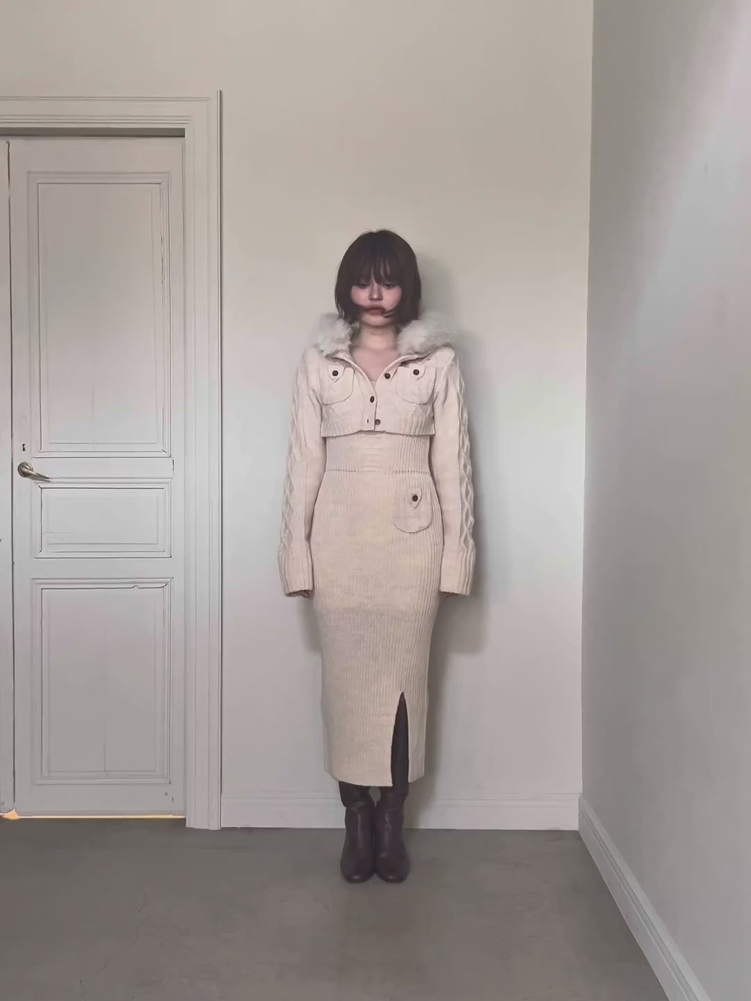 ANDMARY】Nara hood set dress