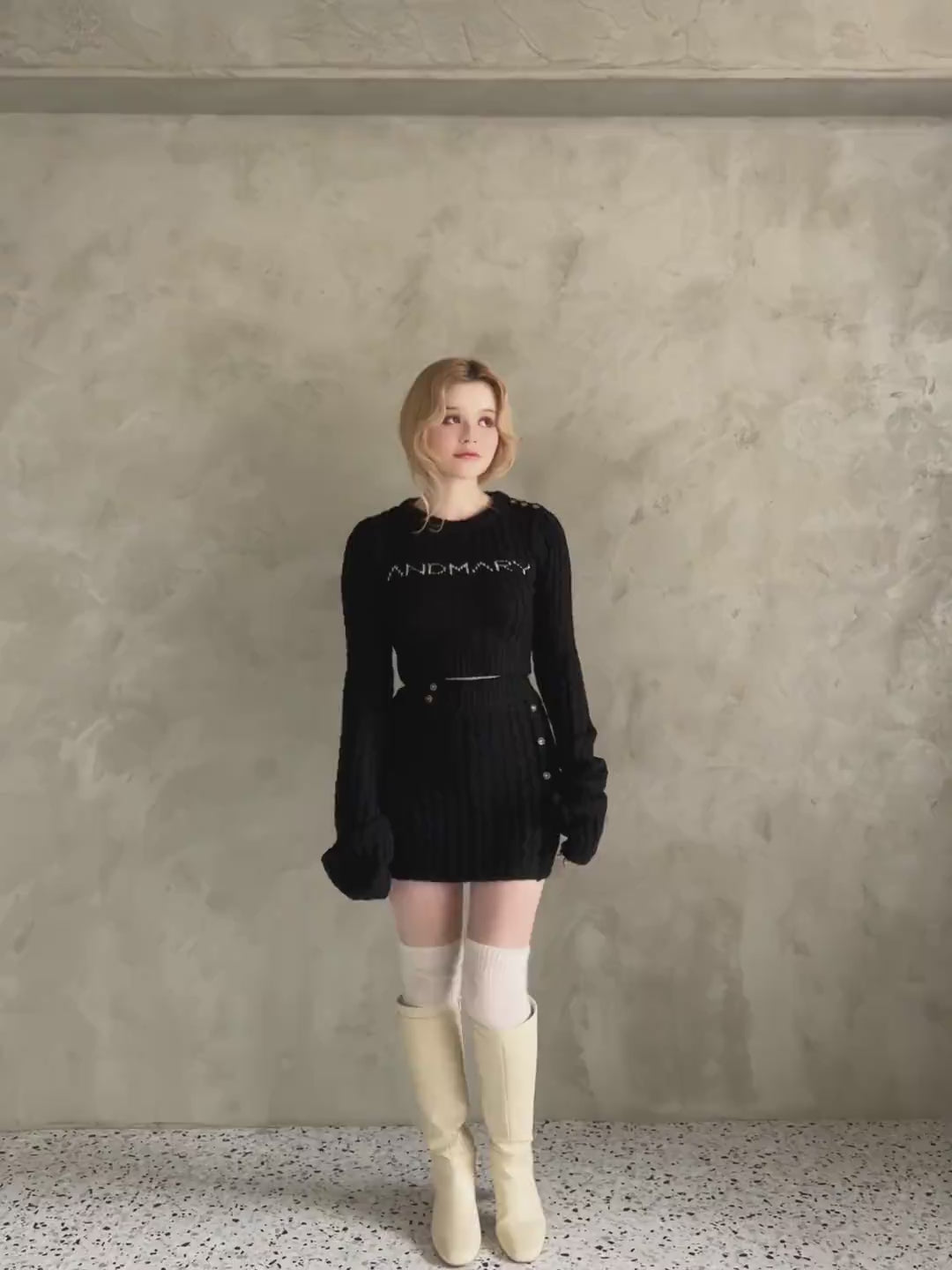 Marie knit set up blackマリーニットセットアップ - その他