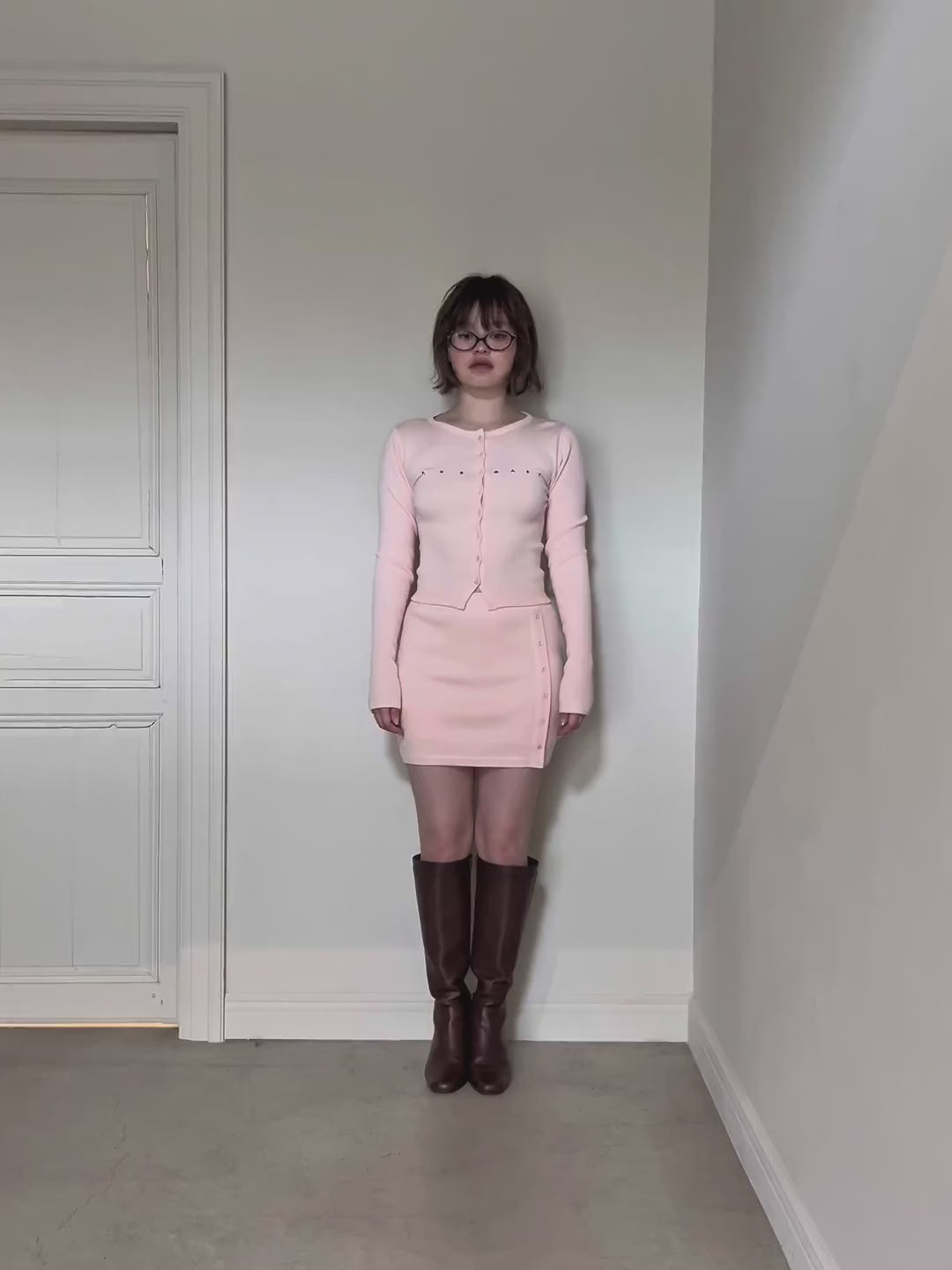 ANDMARY】Mary logo cardigan set up