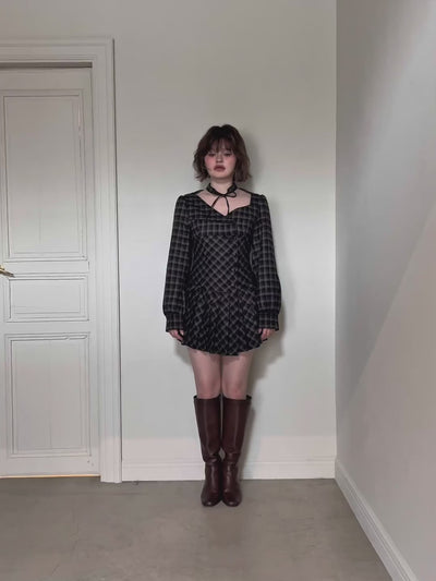 ANDMARY】Renon pleats mini dress