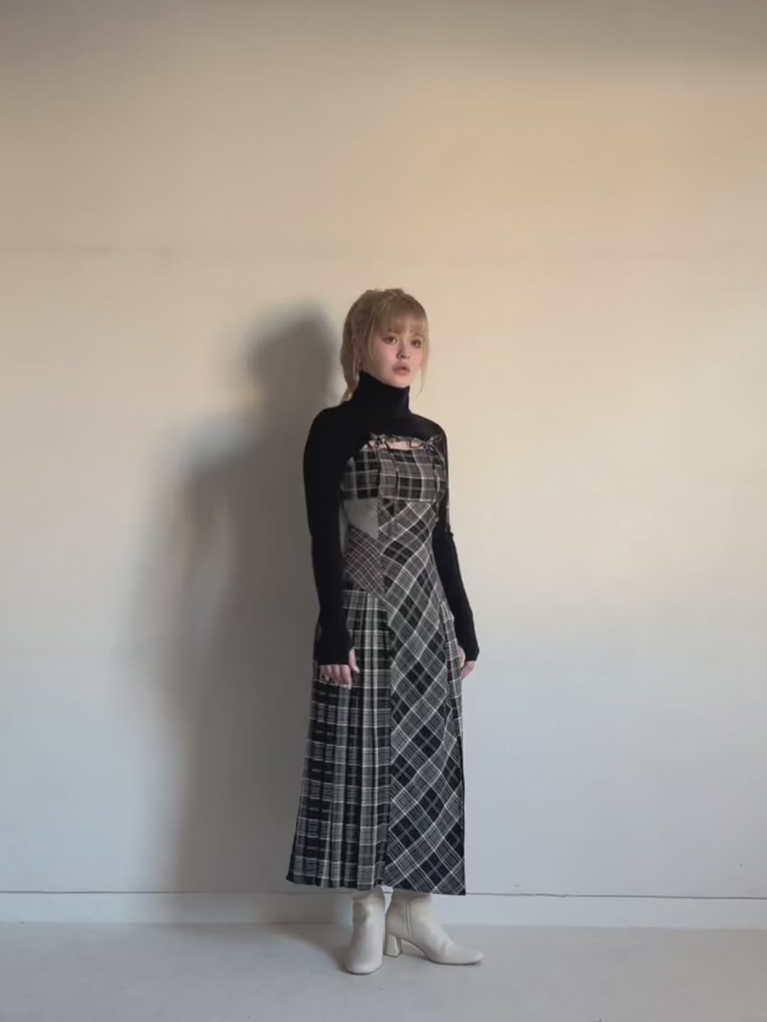 ANDMARY】Nadia check long dress