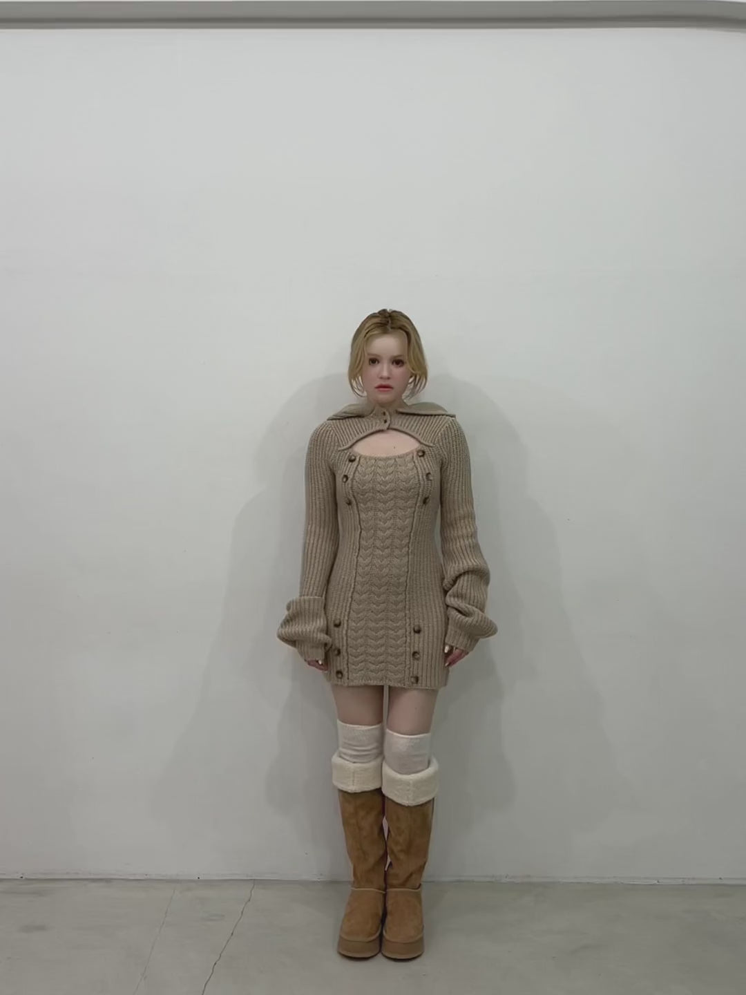 レディースandmary Elsie knit mini dress