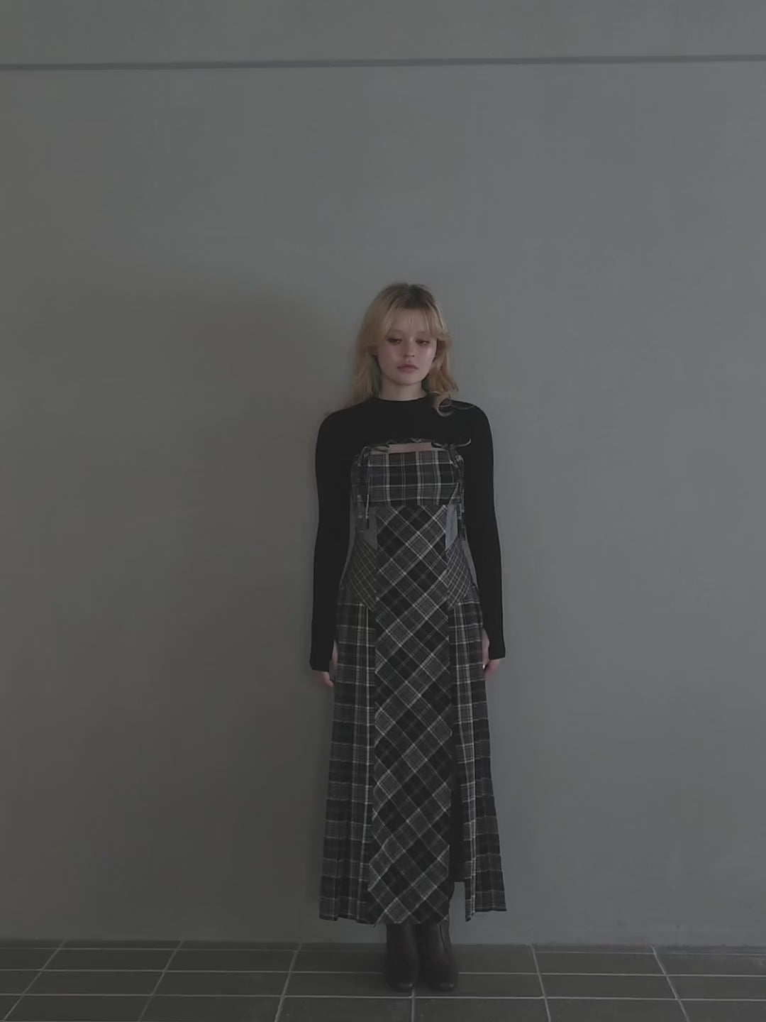 ANDMARY】Nadia check long dress