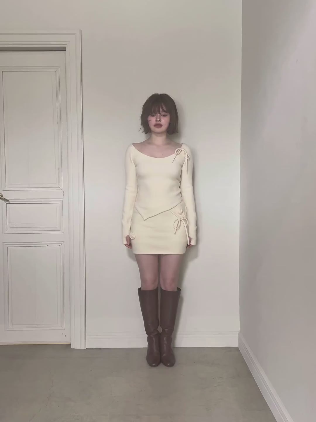 ANDMARY】Flower knit set up